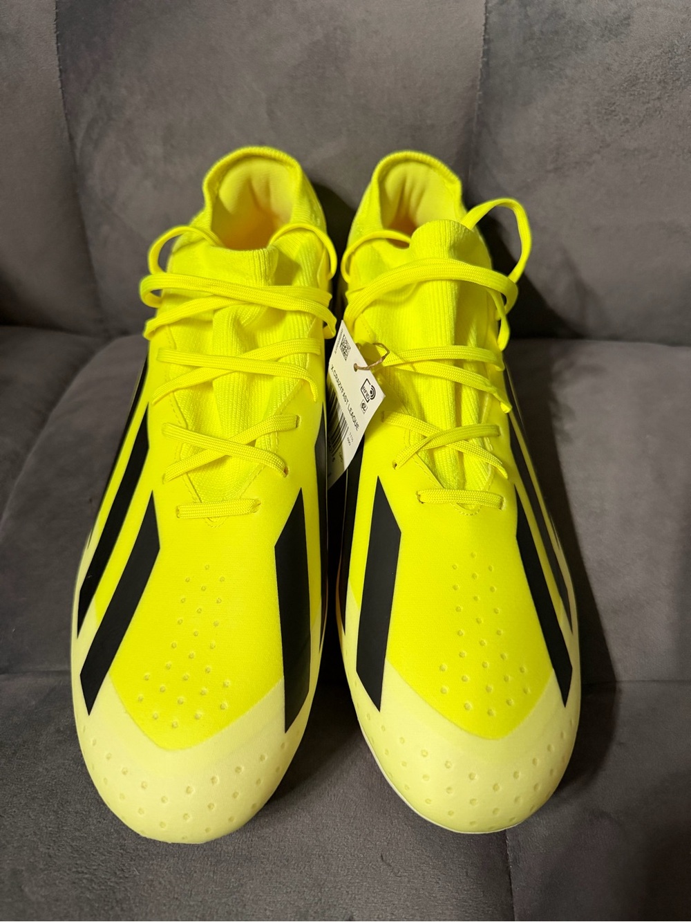 Adidas Men’s Size 12 X Crazyfast League FG Soccer Cleats Black Yellow No Box